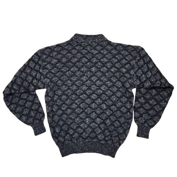 Vtg 90s Bugatchi Sweater Mens‎ L Knitted Wool Blend Retro Eclectic Luxury Preppy - Picture 2 of 7